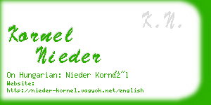 kornel nieder business card